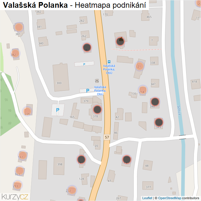 Mapa Valašská Polanka - Firmy v obci.