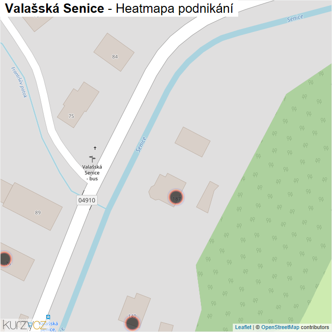 Mapa Valašská Senice - Firmy v obci.