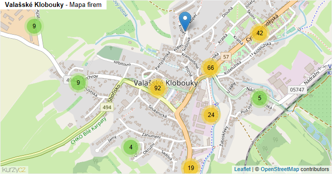 Valašské Klobouky - mapa firem