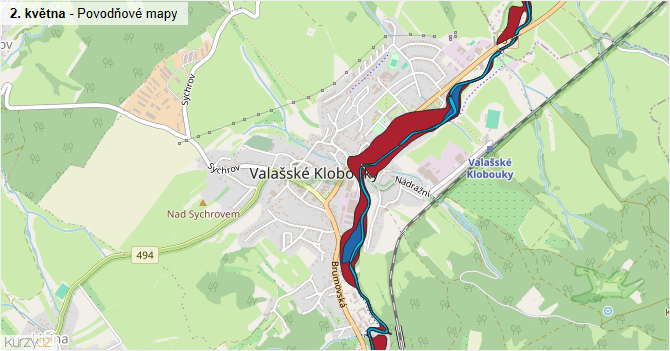 2. května - záplavové mapy stoleté vody