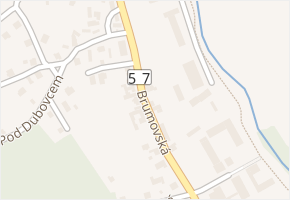 Brumovská v obci Valašské Klobouky - mapa ulice