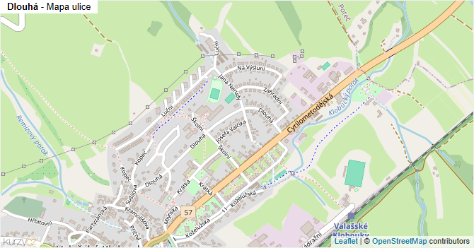 Dlouhá - mapa ulice