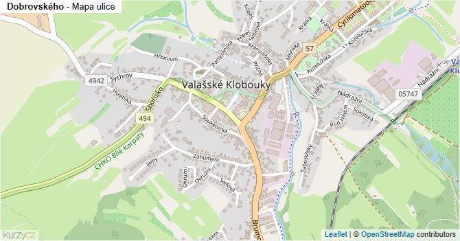 Dobrovského - mapa ulice