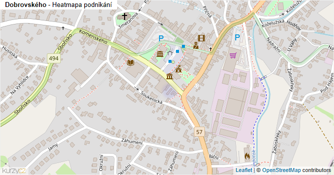 Dobrovského - mapa podnikání