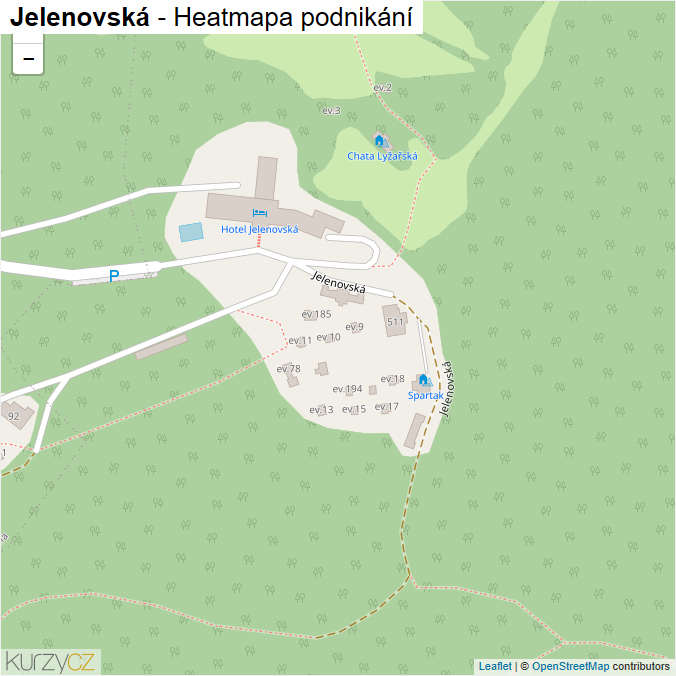 Mapa Jelenovská - Firmy v ulici.