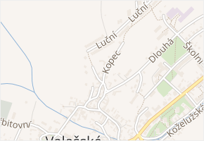Kopec v obci Valašské Klobouky - mapa ulice
