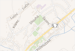 Krátká v obci Valašské Klobouky - mapa ulice