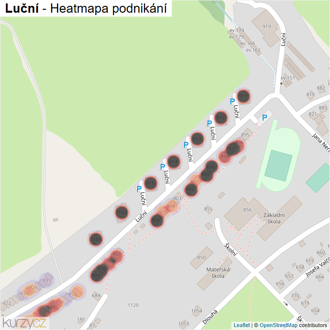 Mapa Luční - Firmy v ulici.