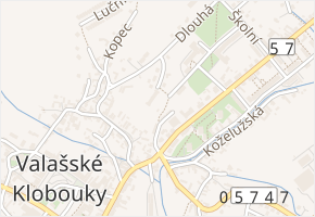 Mlýnská v obci Valašské Klobouky - mapa ulice
