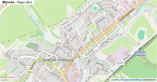 Mlýnská - mapa ulice