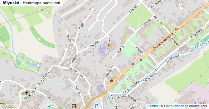 Mlýnská - mapa podnikání