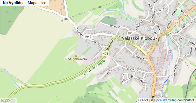 Na Vyhlídce - mapa ulice