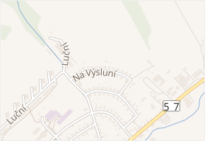 Na Výsluní v obci Valašské Klobouky - mapa ulice