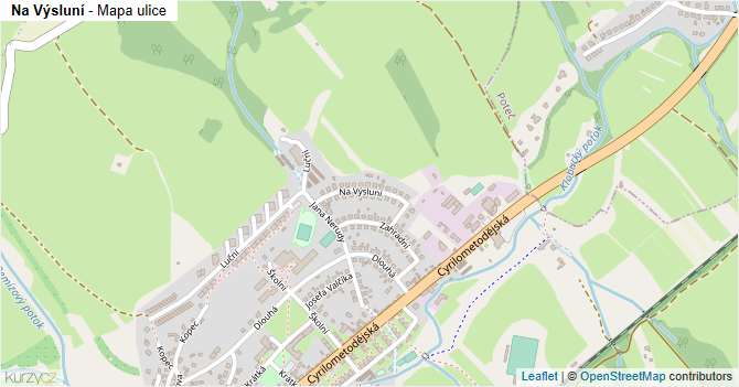 Na Výsluní - mapa ulice