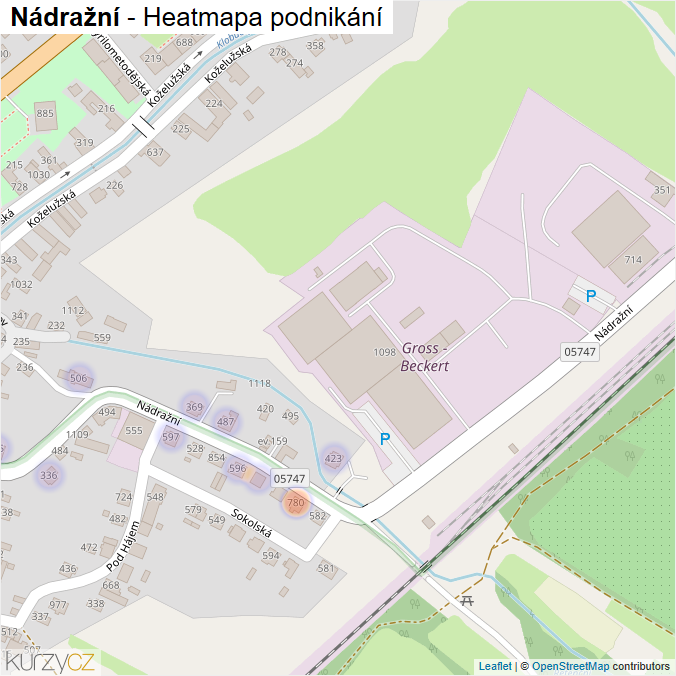 Mapa Nádražní - Firmy v ulici.