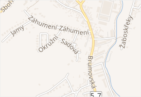 Sadová v obci Valašské Klobouky - mapa ulice