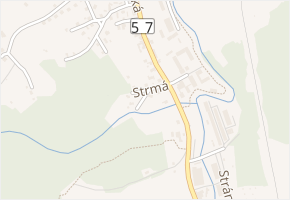 Strmá v obci Valašské Klobouky - mapa ulice