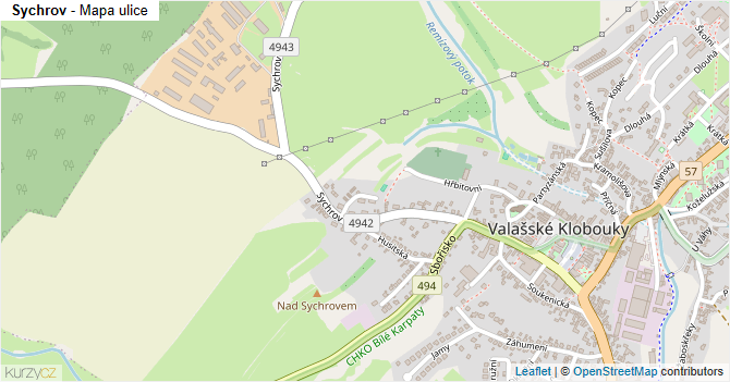 Sychrov - mapa ulice