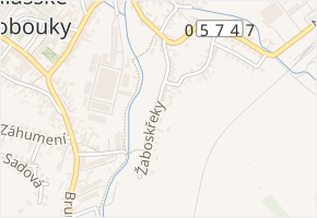 Žaboskřeky v obci Valašské Klobouky - mapa ulice