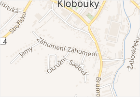 Záhumení v obci Valašské Klobouky - mapa ulice