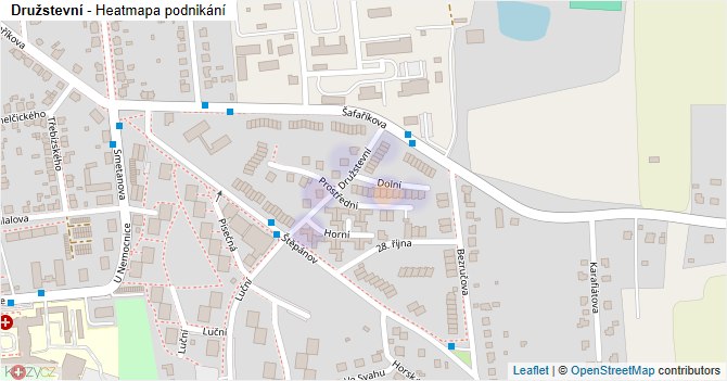 Družstevní - mapa podnikání