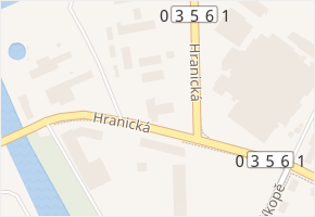 Hranická v obci Valašské Meziříčí - mapa ulice