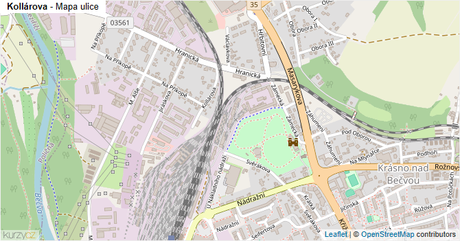 Kollárova - mapa ulice