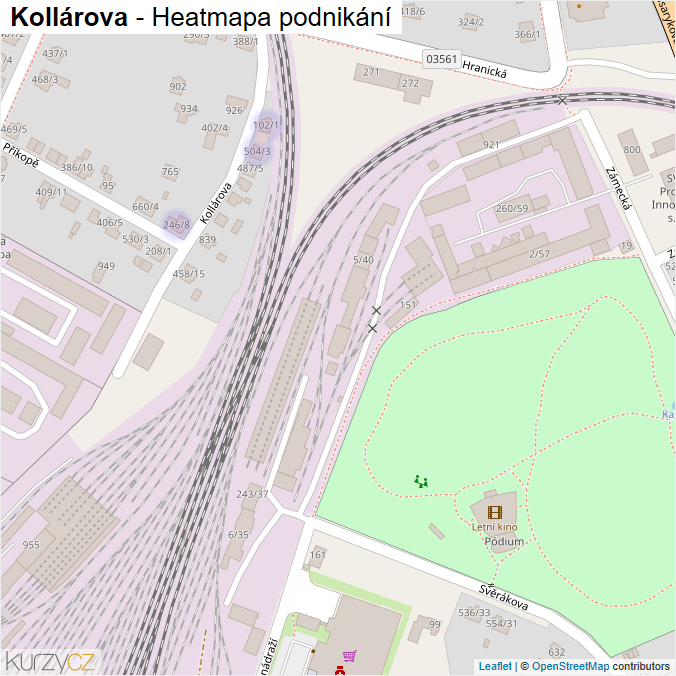 Mapa Kollárova - Firmy v ulici.