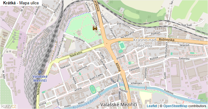 Krátká - mapa ulice