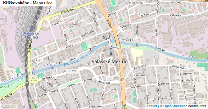 Křížkovského - mapa ulice