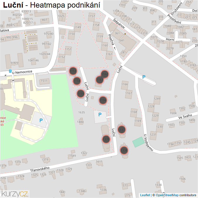 Mapa Luční - Firmy v ulici.