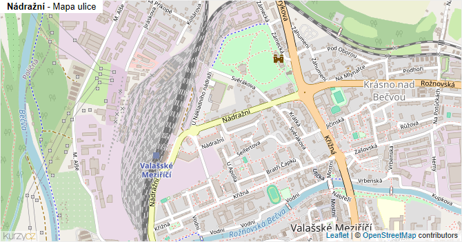 Nádražní - mapa ulice