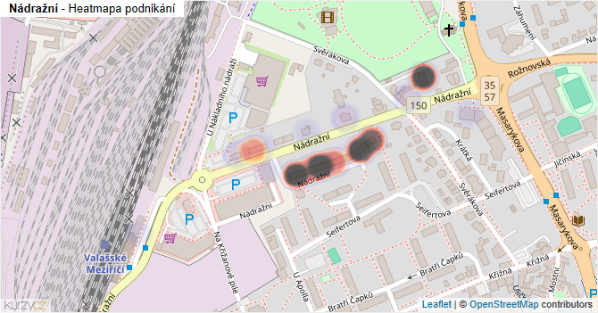 Nádražní - mapa podnikání