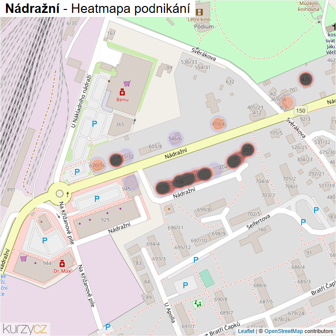Mapa Nádražní - Firmy v ulici.