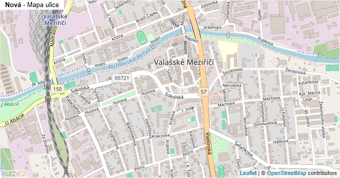 Nová - mapa ulice