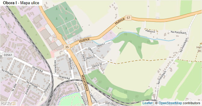 Obora I - mapa ulice