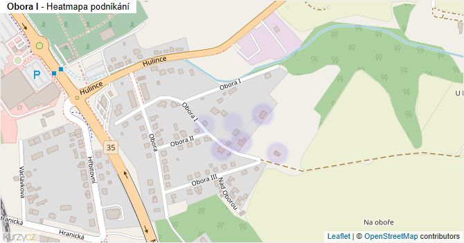 Obora I - mapa podnikání