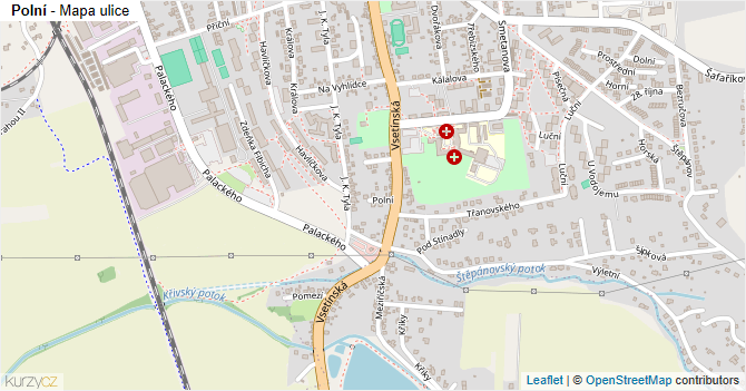 Polní - mapa ulice