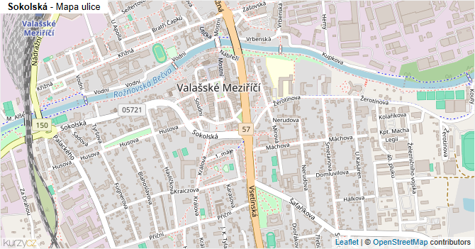 Sokolská - mapa ulice