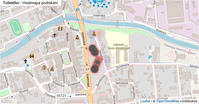 Tolstého - mapa podnikání