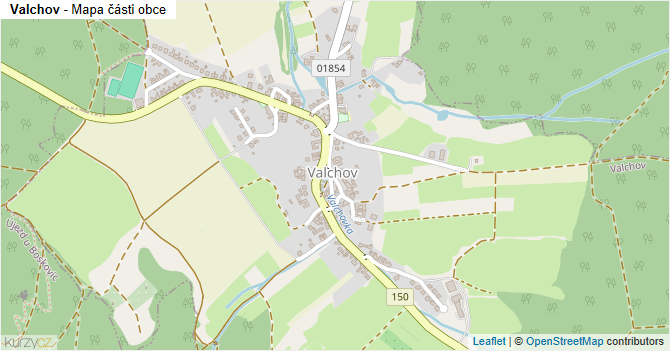 Valchov - mapa části obce
