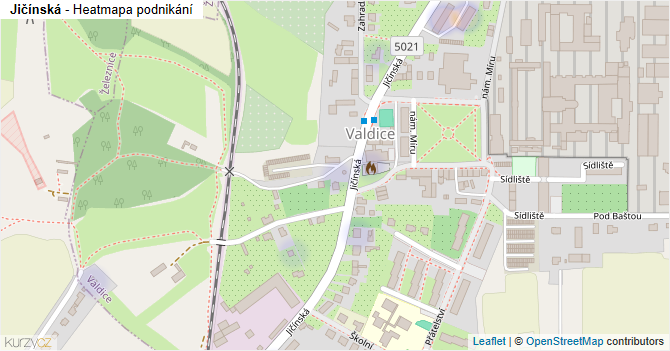 Jičínská - mapa podnikání