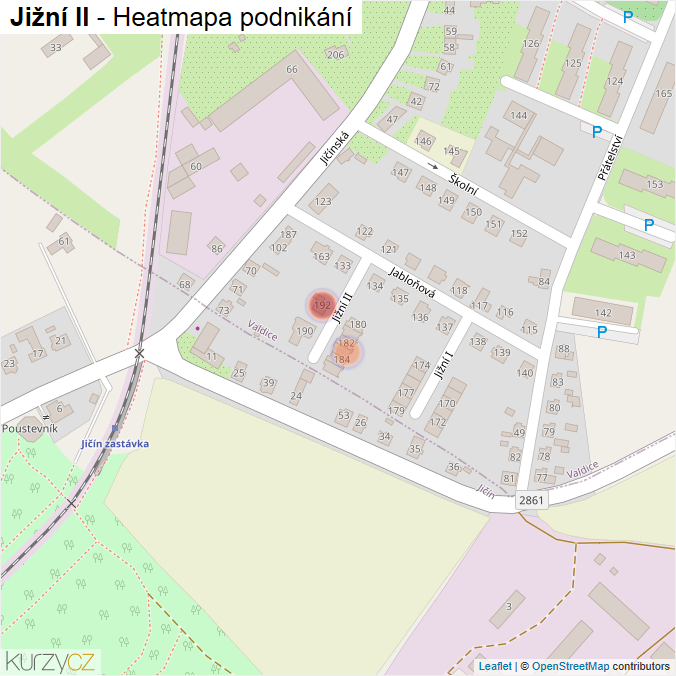 Mapa Jižní II - Firmy v ulici.