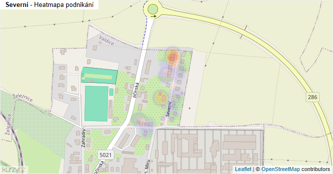 Severní - mapa podnikání