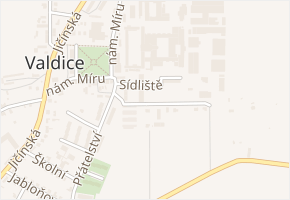 Sídliště v obci Valdice - mapa ulice