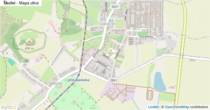 Školní - mapa ulice