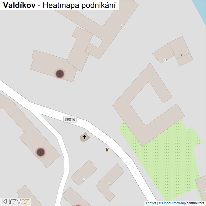 Mapa Valdíkov - Firmy v obci.