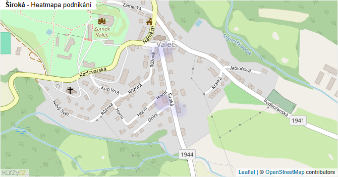 Široká - mapa podnikání