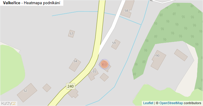 Valkeřice - mapa podnikání