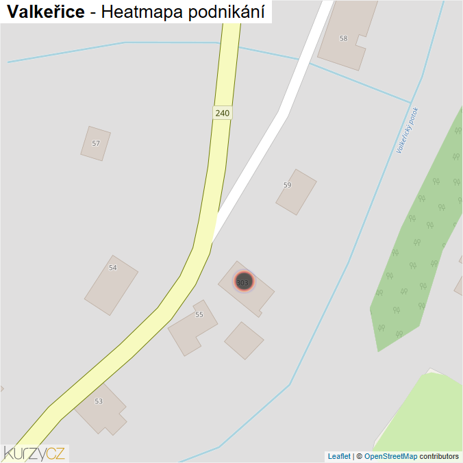 Mapa Valkeřice - Firmy v obci.